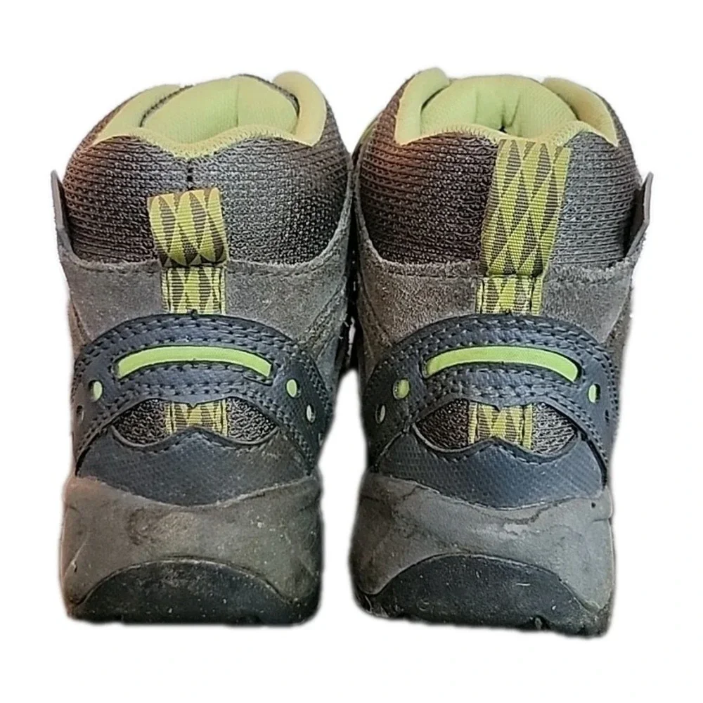 LL Bean Boots Trail Hiker Waterproof Suede Outdoor Utility Green‎ Gray Kids Sz 4